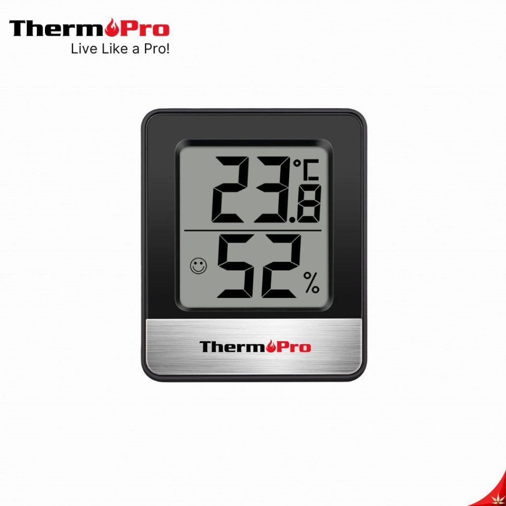 Máy đo nhiệt độ và độ ẩm kỹ thuật số ThermoPro TP-49 cho mẫu sử dụng trong nhà TP-49 [Đen]