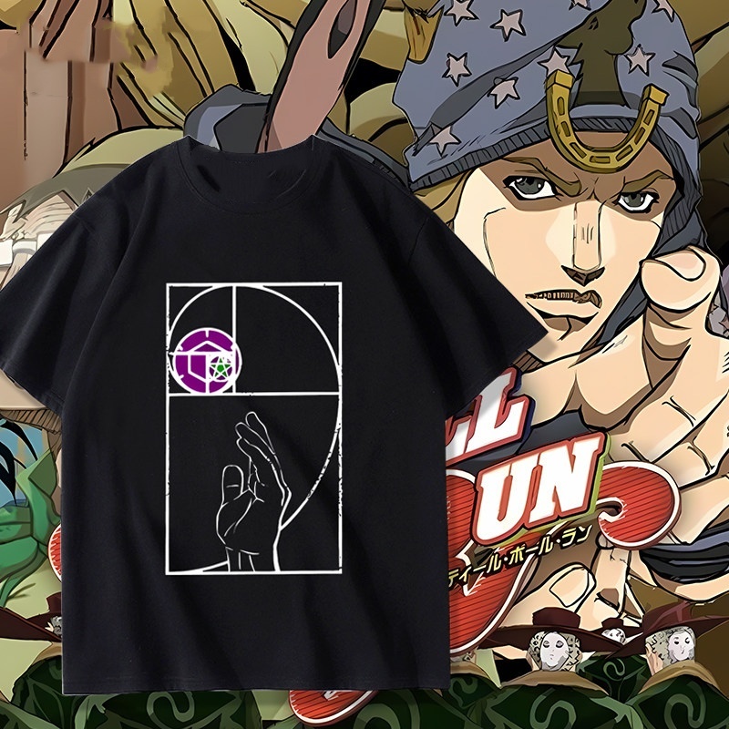NóngJOJO Anime Áo thun Steel Ball Run Vật phẩm thời trang