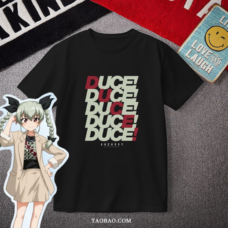 Áo thun unisex Anzio Girls und Panzer School Pattern Phổ biến Thích hợp để mặc một nhóm quần áo với 