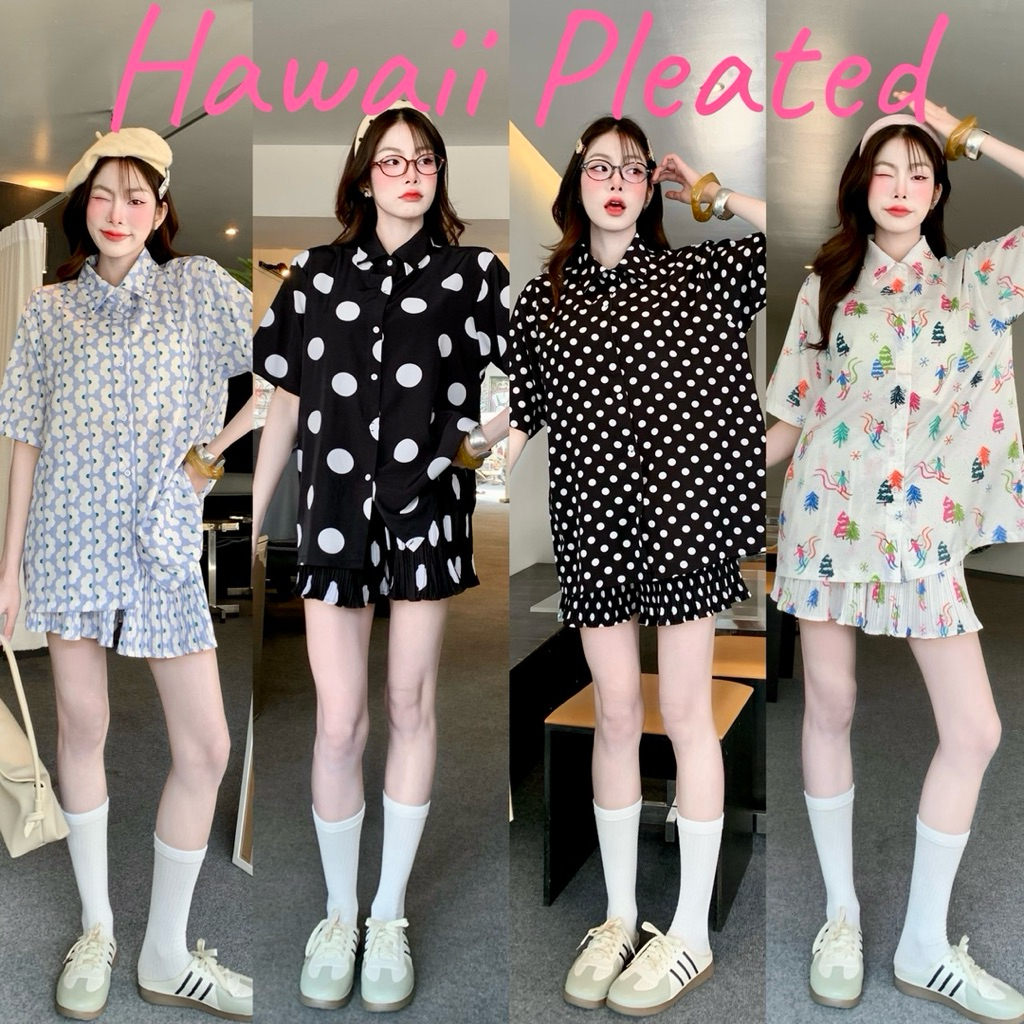 Em.Hint Hawaii set áo sơ mi và quần xếp li