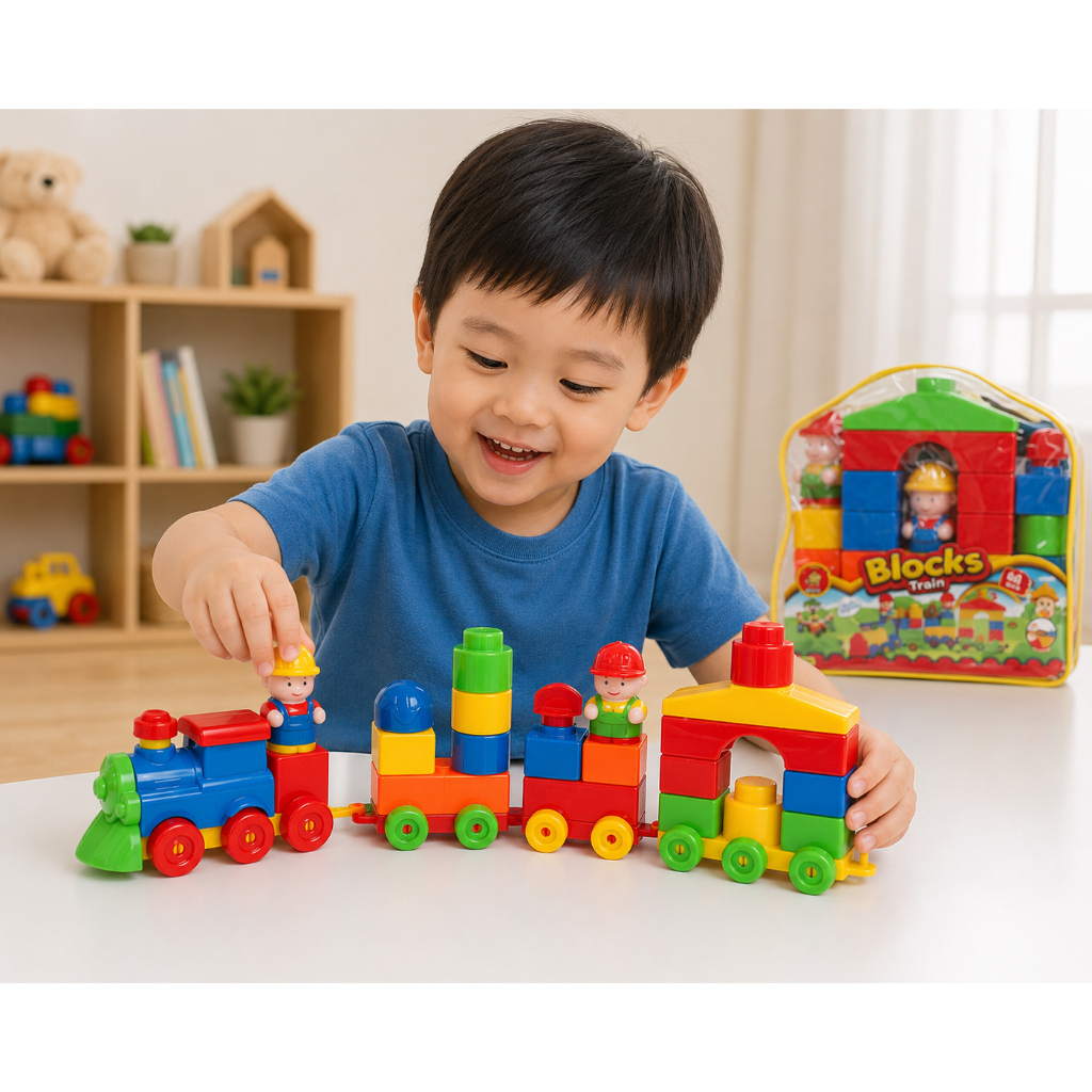 Chỉ Sống Mỗi Thứ Năm 18: 00-20: 00 Hrs. Đồ chơi BAI LE Blocks Train Màu sắc hỗn hợp