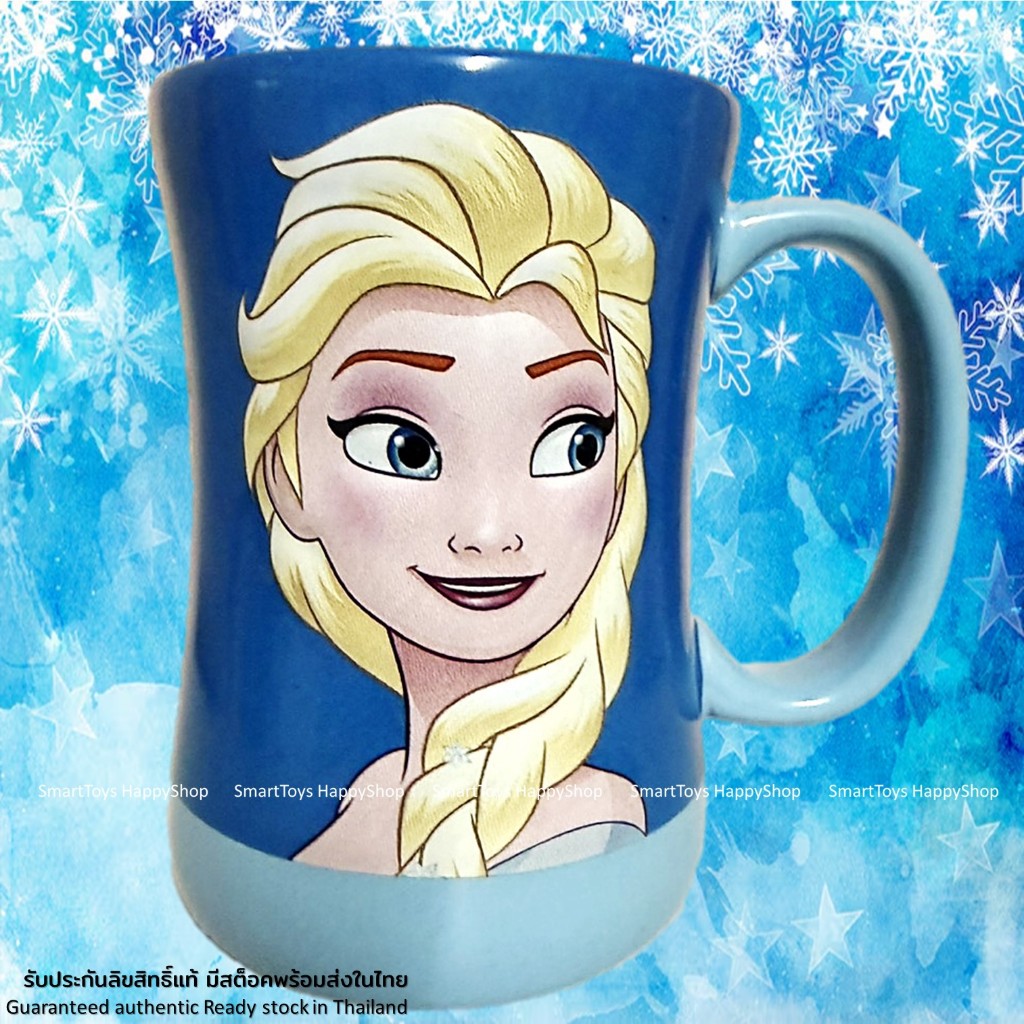 Cốc gốm sứ Disney Authentic Siêu dễ thương Frozen Elsa Blue Phiên bản giới hạn