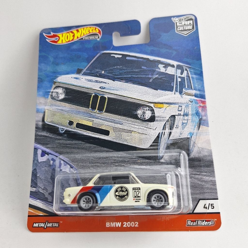 Hotwheels BMW 2002 REAL RIDERS Bánh xe cao su ô tô bằng kim loại (PB02)