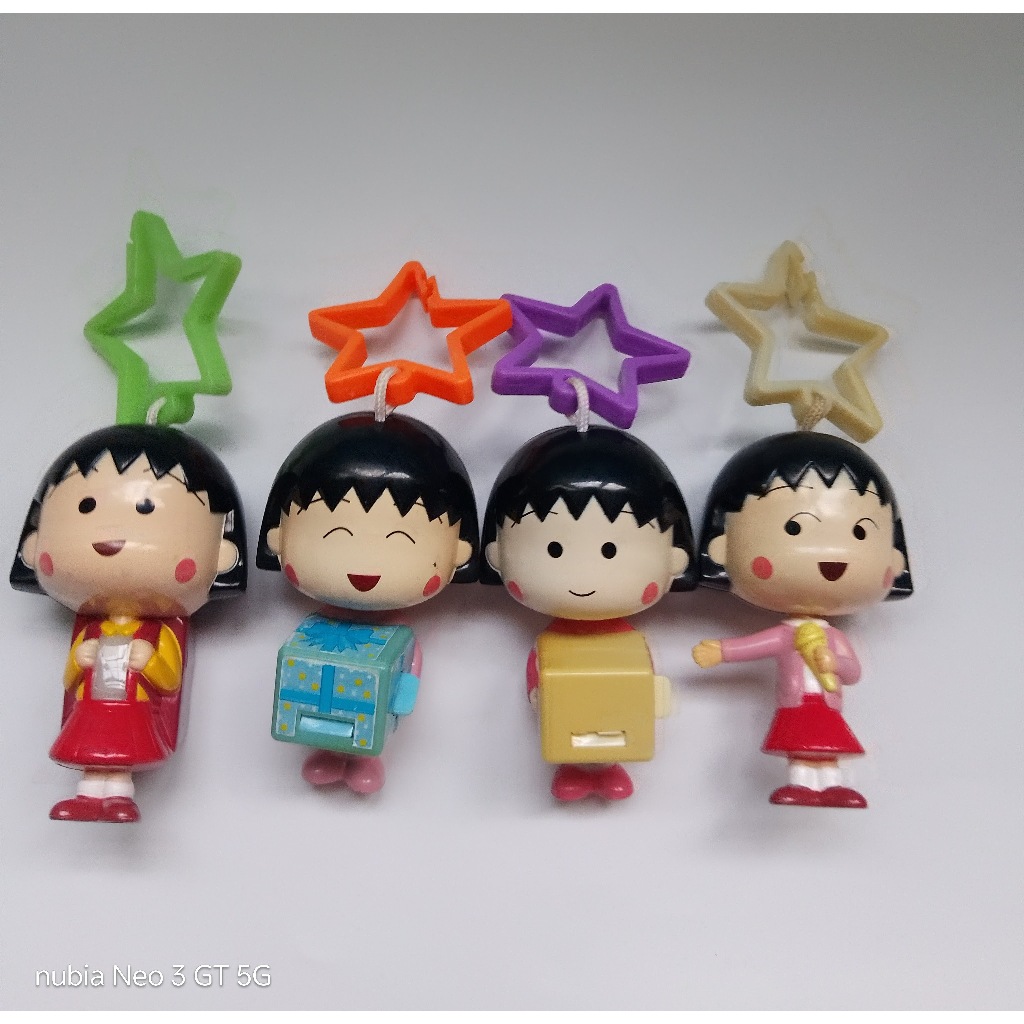 [Sưu tầm] Mô hình móc khóa Maruko Maruko-Chan Đồ chơi McDonald 's Bữa ăn vui vẻ Đồ cũ siêu dễ thương