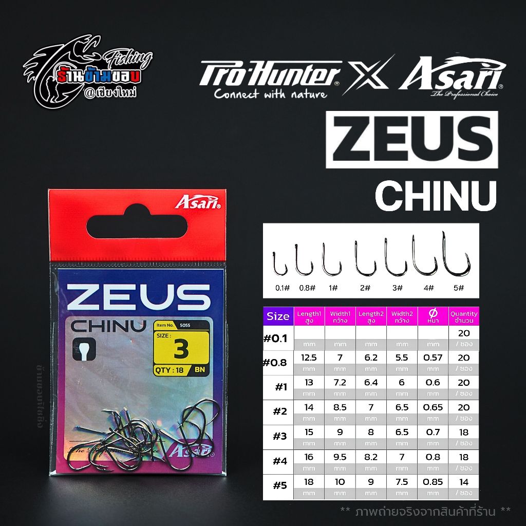 Pro Hunter X Asari ZEUS Chinu Flat Hooks