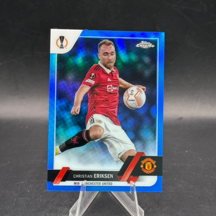 Christian Eriksen 127 Topps Chrome UEFA 2022-23 Khúc xạ xanh / 150 Man United