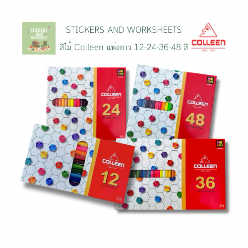 Bút chì màu Colleen 12-24-36 và 48 màu (Que dài)