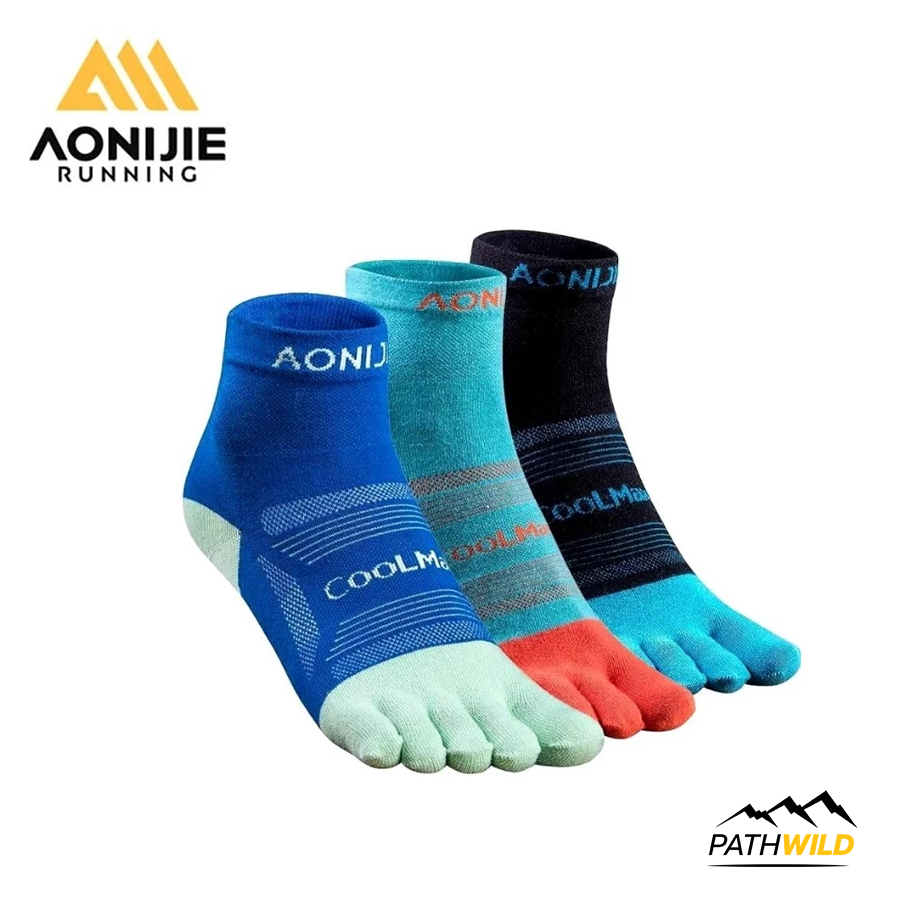 Bộ 3 Đôi-AONIJIE Tất Năm Ngón E4802-3 MixColor Dài Trên Mắt Thông Gió Tốt Màu Hỗn Hợp