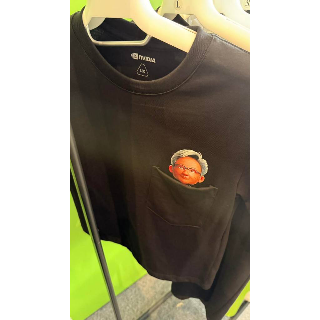 Áo thun Nvidia Jensen Huang TJ Pocket Tee Size XL Họa tiết CEO Áo sơ mi từ Computex Đài Loan