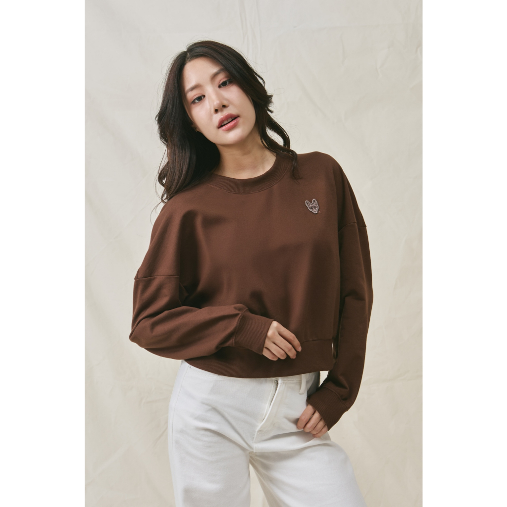 AEIOU Winter ️ Memo Jumper Họa tiết thêu cho bé Mô hình cáo Áo Crop Top vải kiểu Pháp