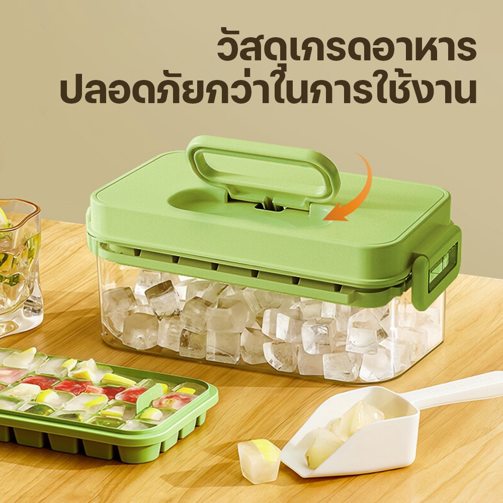 Hộp Khay Đá Có Nắp Khuôn Chất Liệu PP + PET + TPE DIY 28 / 56 / 84 Kênh