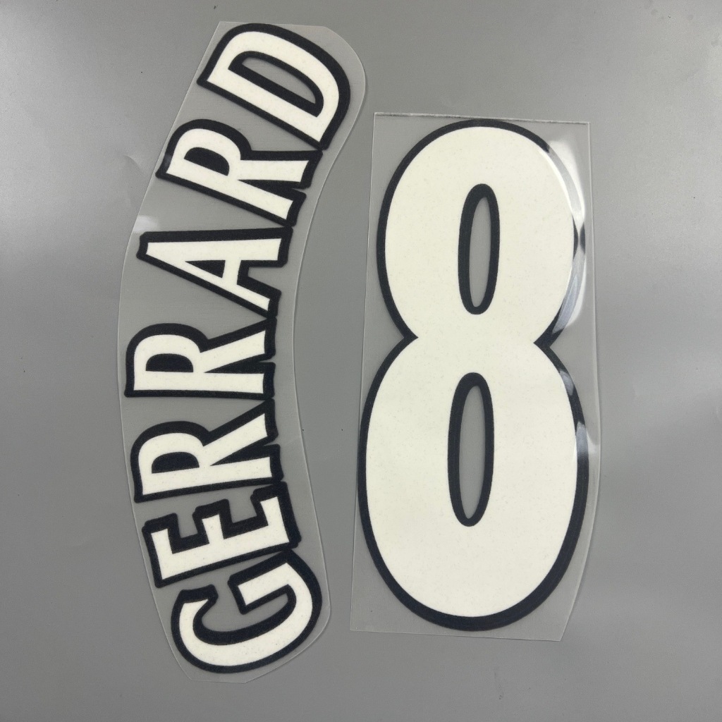 Số Tên Áo Bóng Đá Retro Gummai Liverpool 2005 Trắng 8 GERRARD
