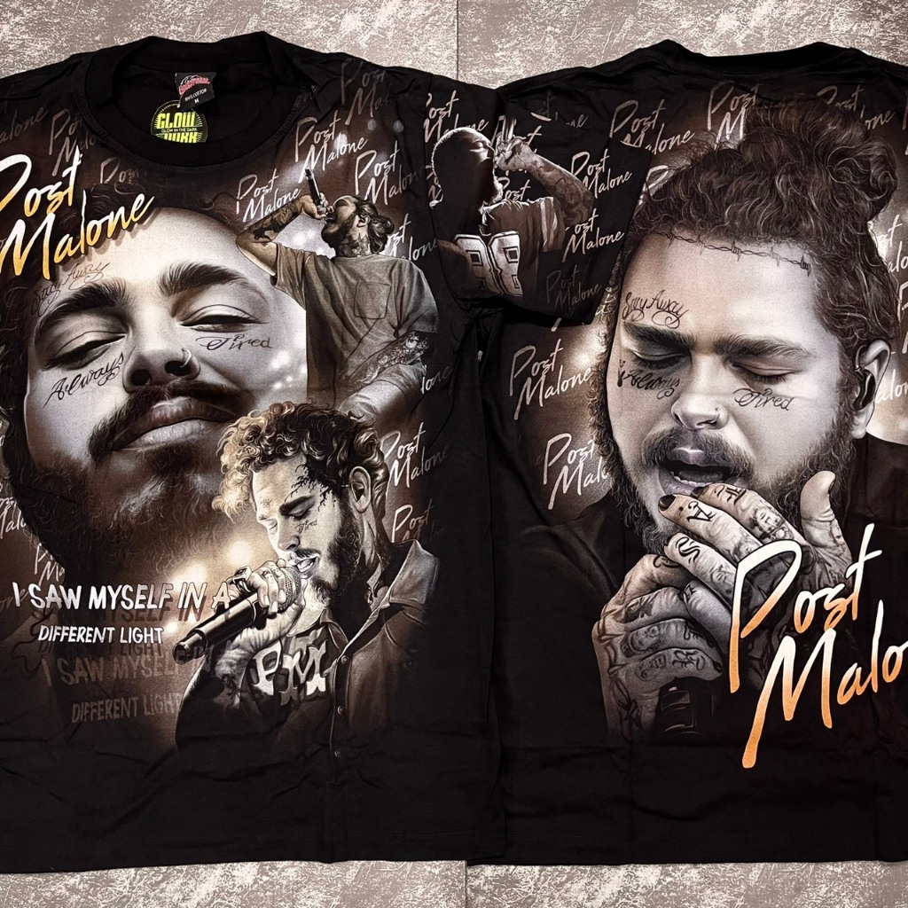 Áo thun Ovp Post Malone Brown (Nhãn Rocktee Glow) 1 Cotton