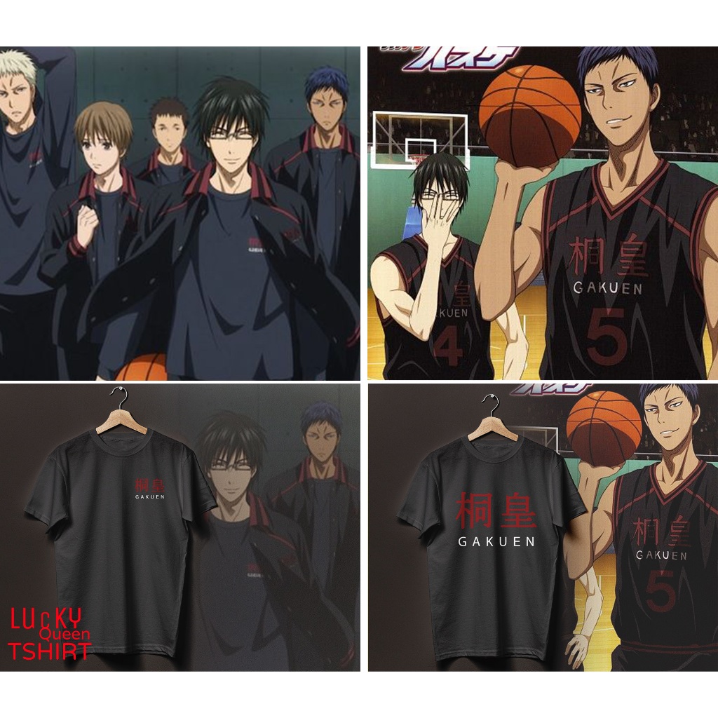 Gakuen Logo Áo Thun Thường Ngày Đội Huấn Luyện Áo Sơ Mi Aomine Daiki Từ Kuroko No Basuke Hoạt Hình