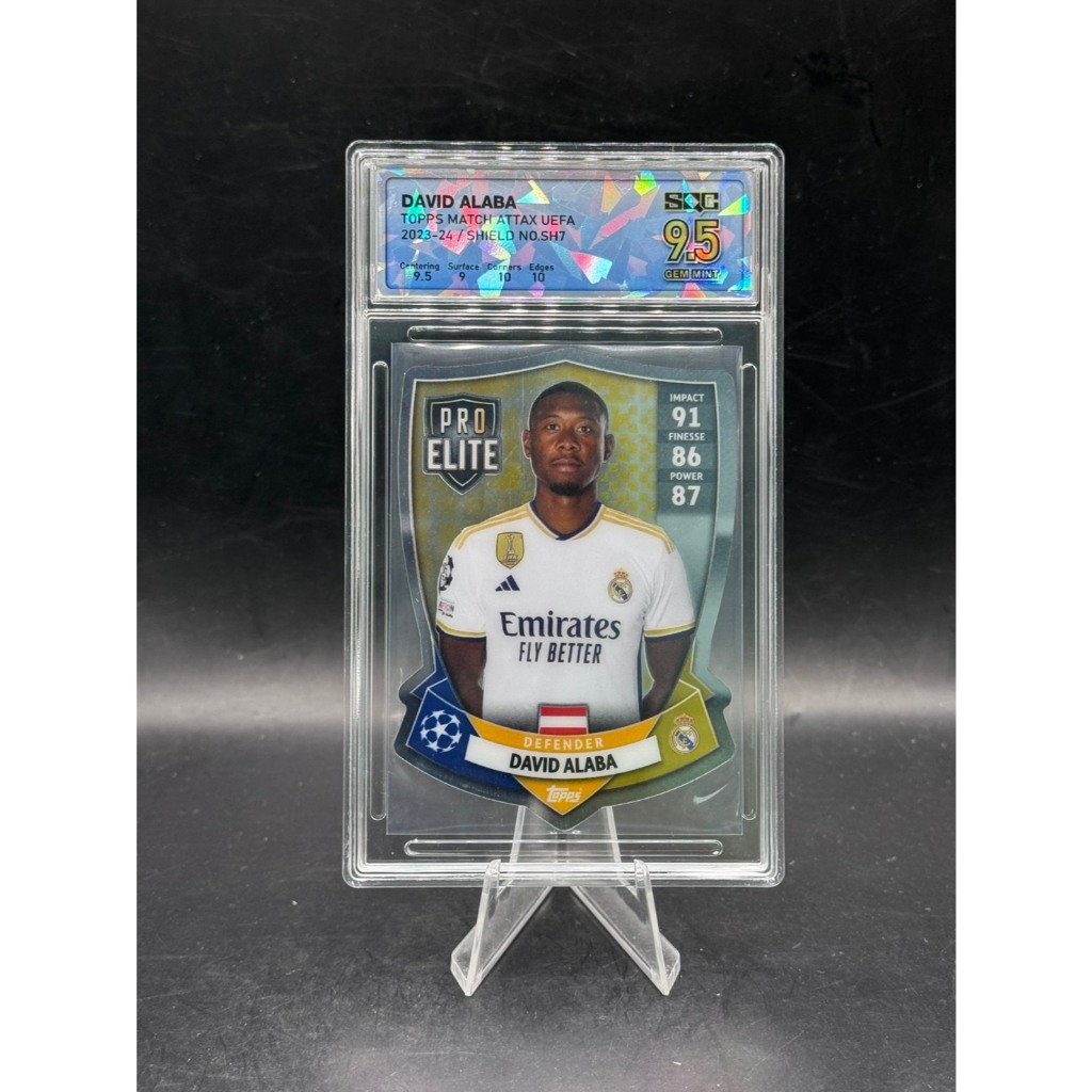 David Alaba - 2023-24 Topps Match Attax UEFA - SH7 (Shield) - SQC 9.5 Gem Mint