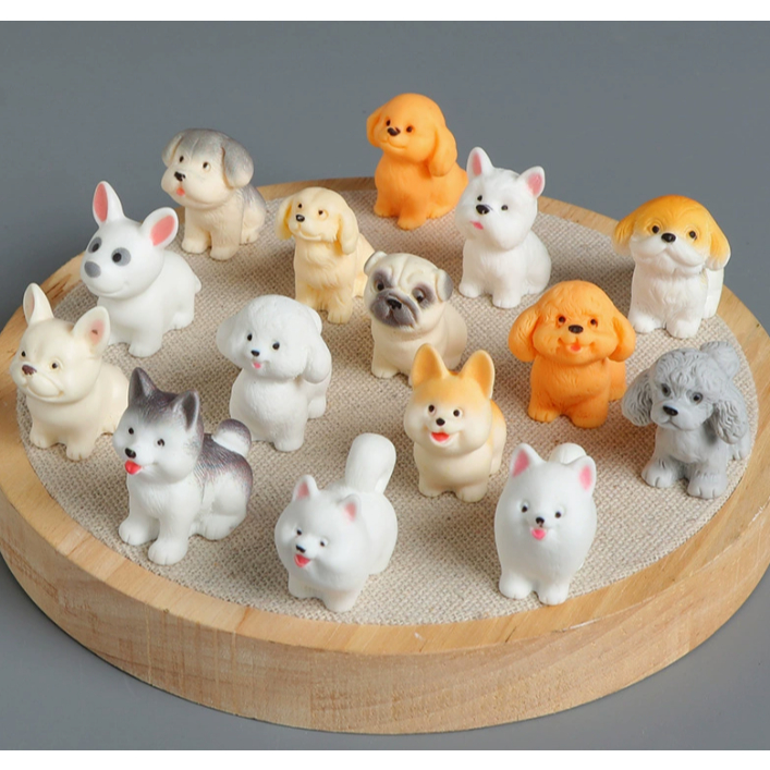 Mô hình chó Thu nhỏ Husky Corgi Pug Pháp Bulldog Dachshund Pom Poodle Labrador Blueberry