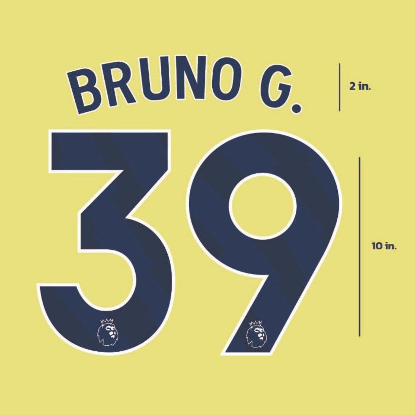 EPL Font Number Arsenal Team (Phông chữ xanh hải quân) Cho áo sân khách 3 2026 / 27