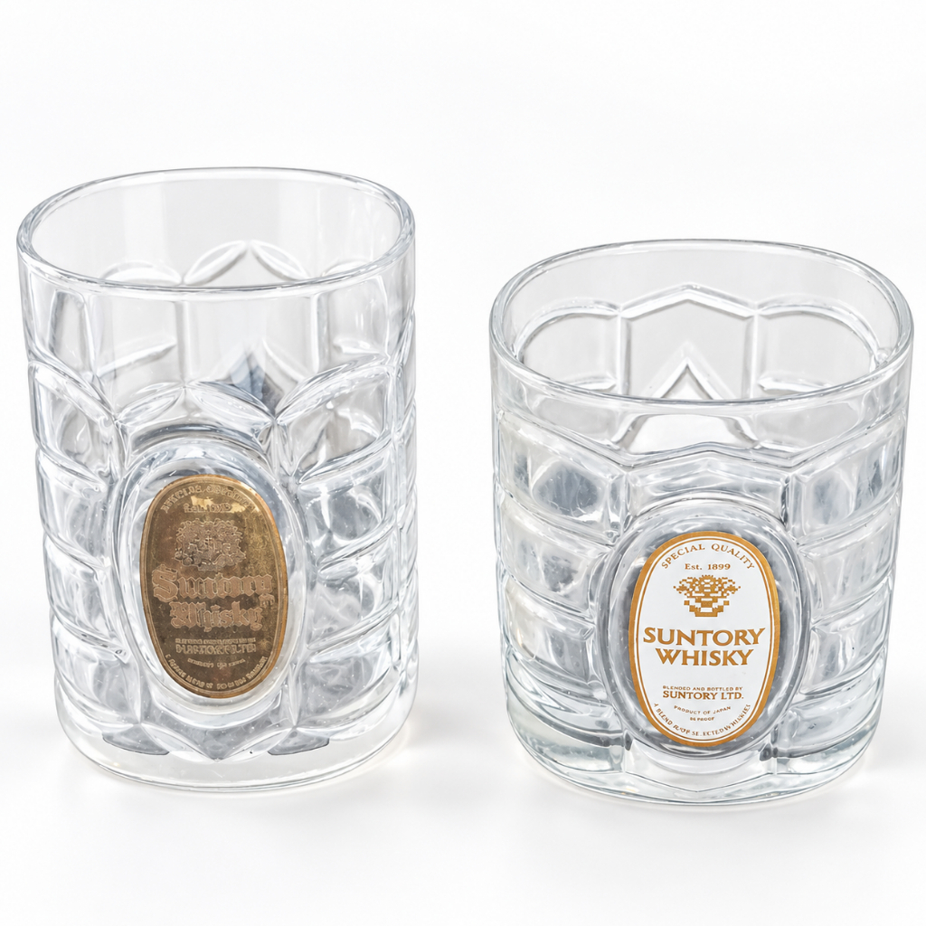 Suntory Whisky Kakubin Rock Glass Turtle Shell Whisky Premium Gold Coin Plate Nhập khẩu từ Nhật Bản