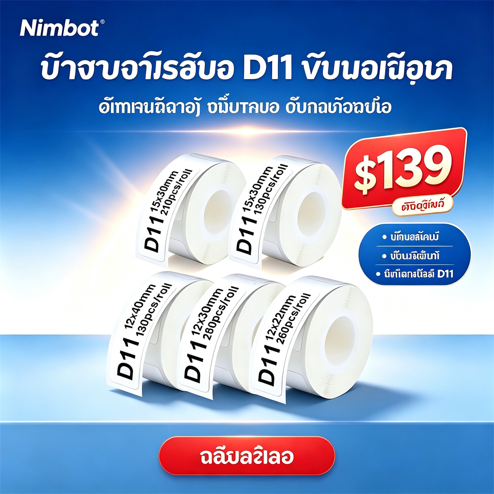 1 Cuộn Niimbot D11 Nhãn Dán Giấy Nhiệt Chống Thấm Nước Tự Dính D110