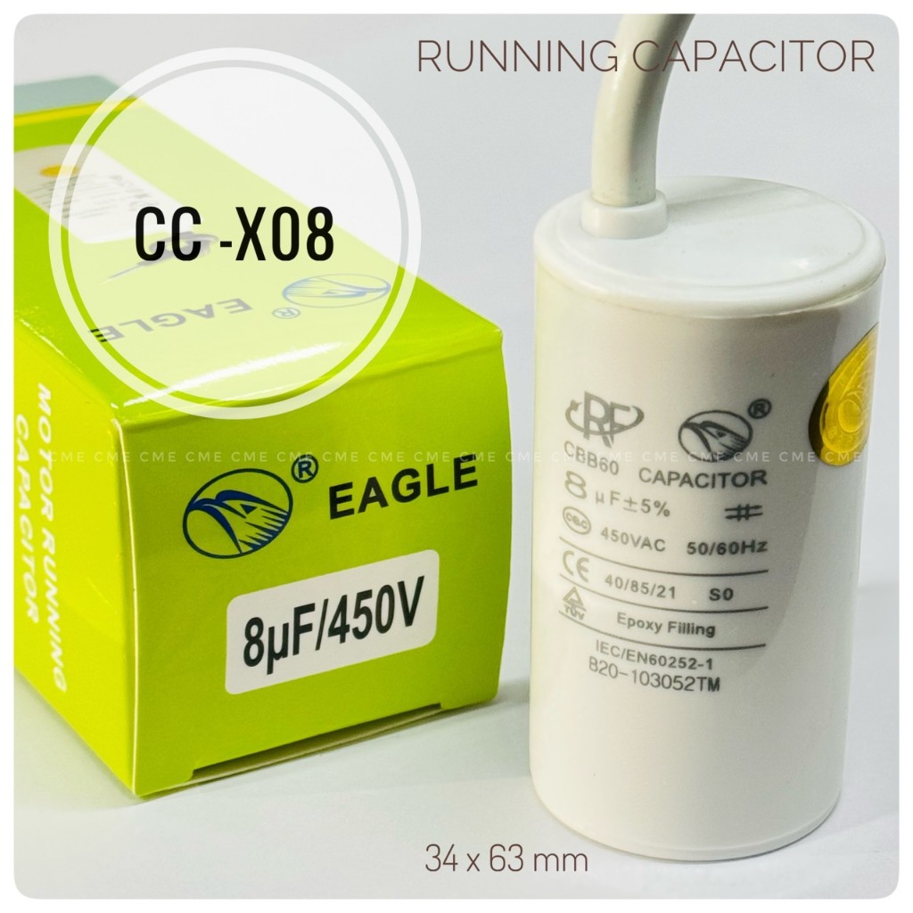Tụ điện 8uF 450V Chạy CC-X08