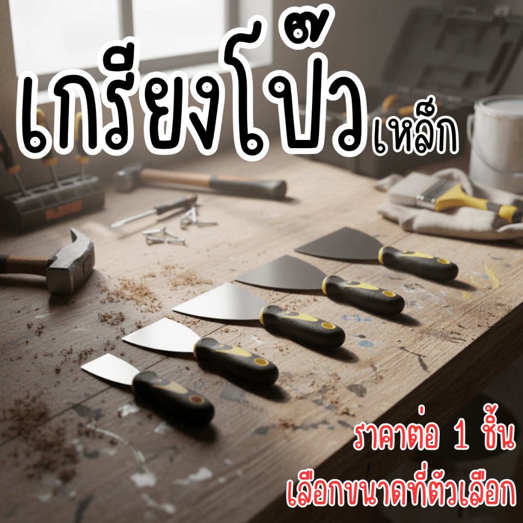 P325 Putty Trowel Tay Cầm Cao Su Sơn Cạp Thép Không Gỉ SP