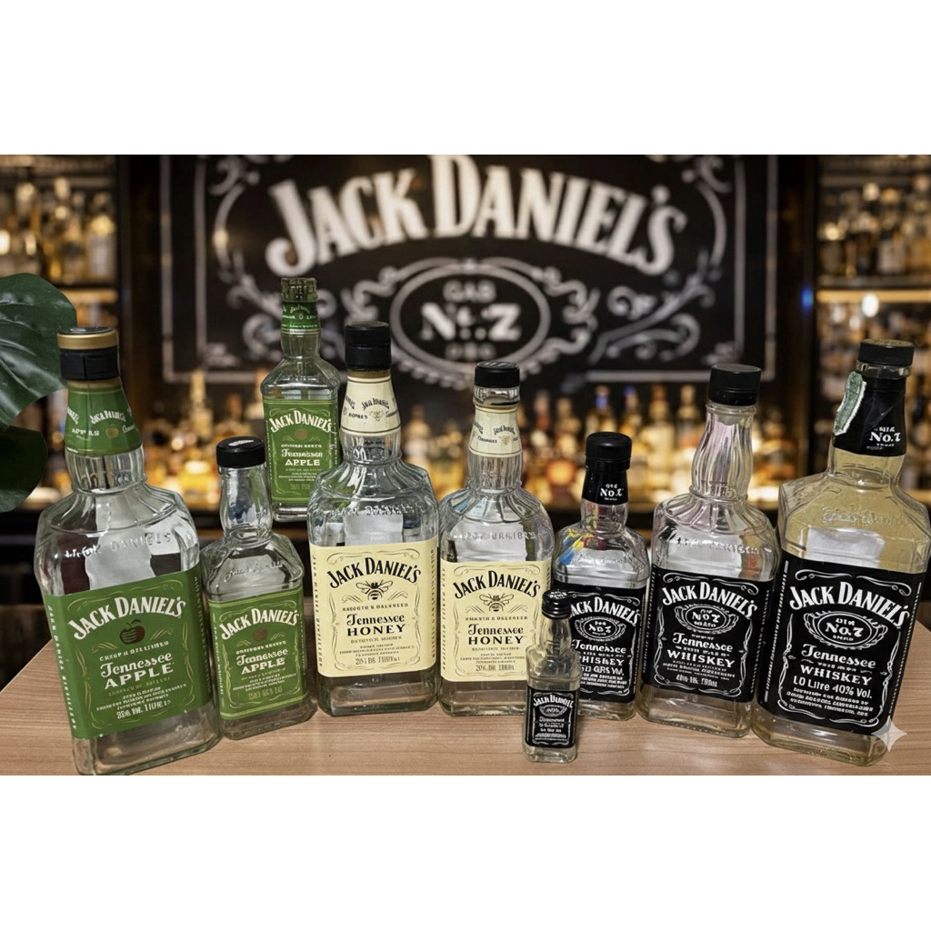 Jack rỗng daniels Chai thủy tinh Chai rượu sưu tập