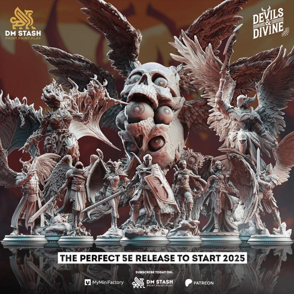 Devils & Divine: Bộ sưu tập: Mô hình bảng trò chơi bằng nhựa thu nhỏ được sản xuất để đặt hàng DnD T