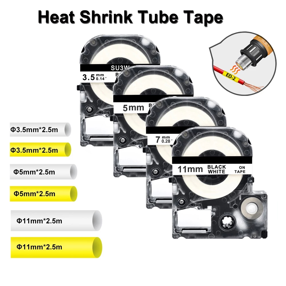 Băng co nhiệt SU3.5S SU7S SU11Y SU3W Φ3.5 5 Mm. 7 11 Trắng Vàng Cho Epson SS12KW LW300 LW400