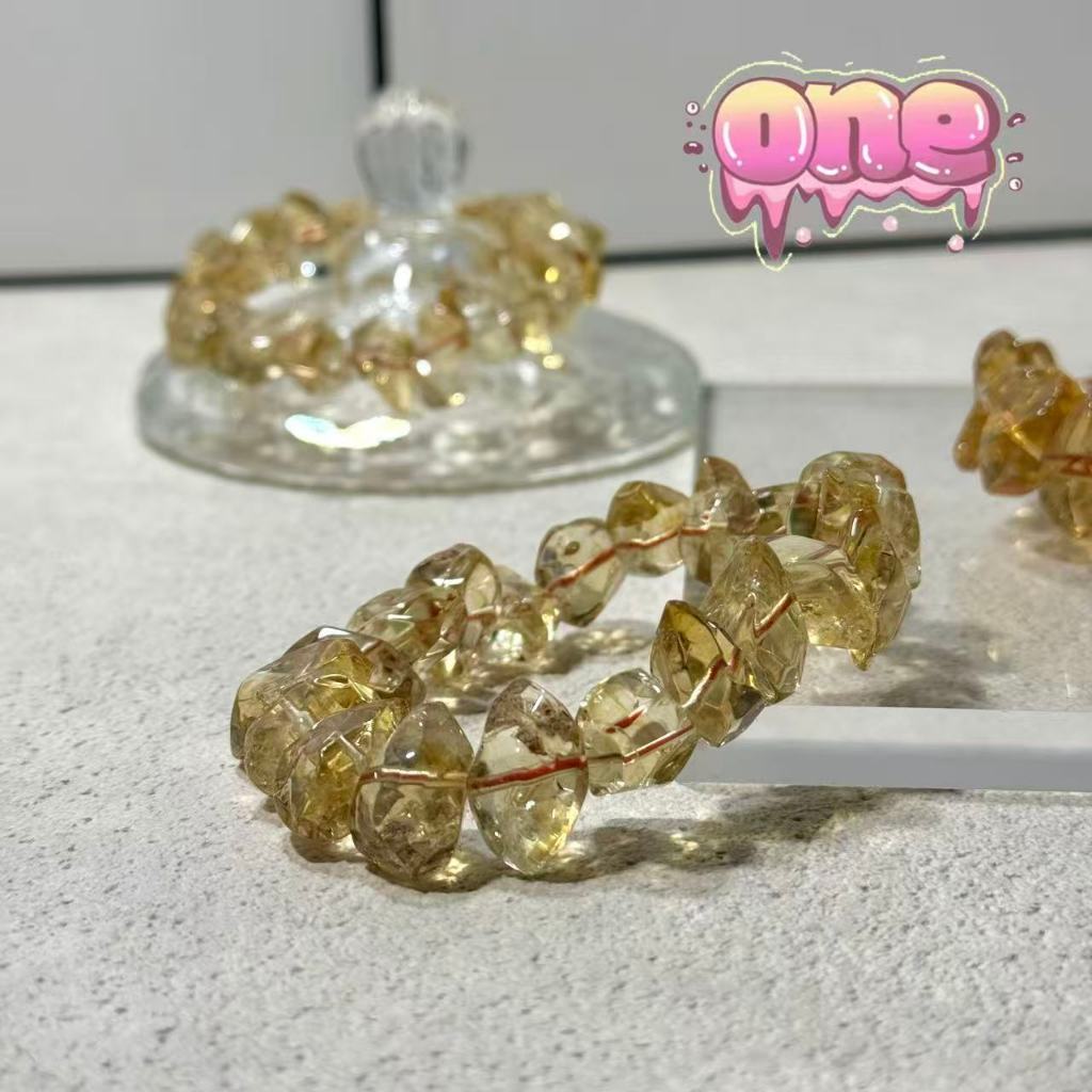 Citrine (Citrine) Đá may mắn vuông tốt lành Tăng may mắn