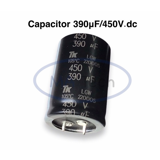 Tụ điện 390uf 450v 450v390uf C Kích thước 30x45 450v 390uf Số lượng 1 Cái