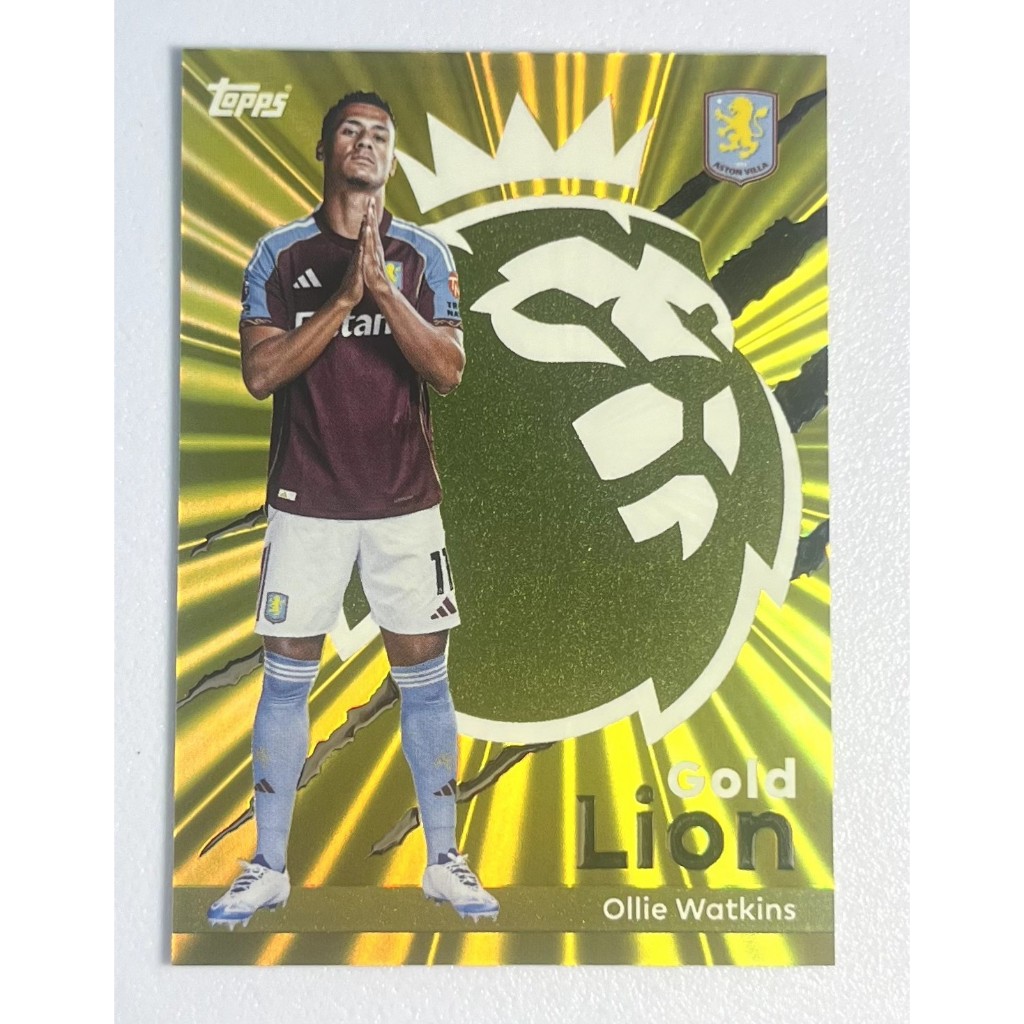 2025-26 Topps Premier League Ollie Watkins Thẻ bóng đá sư tử vàng