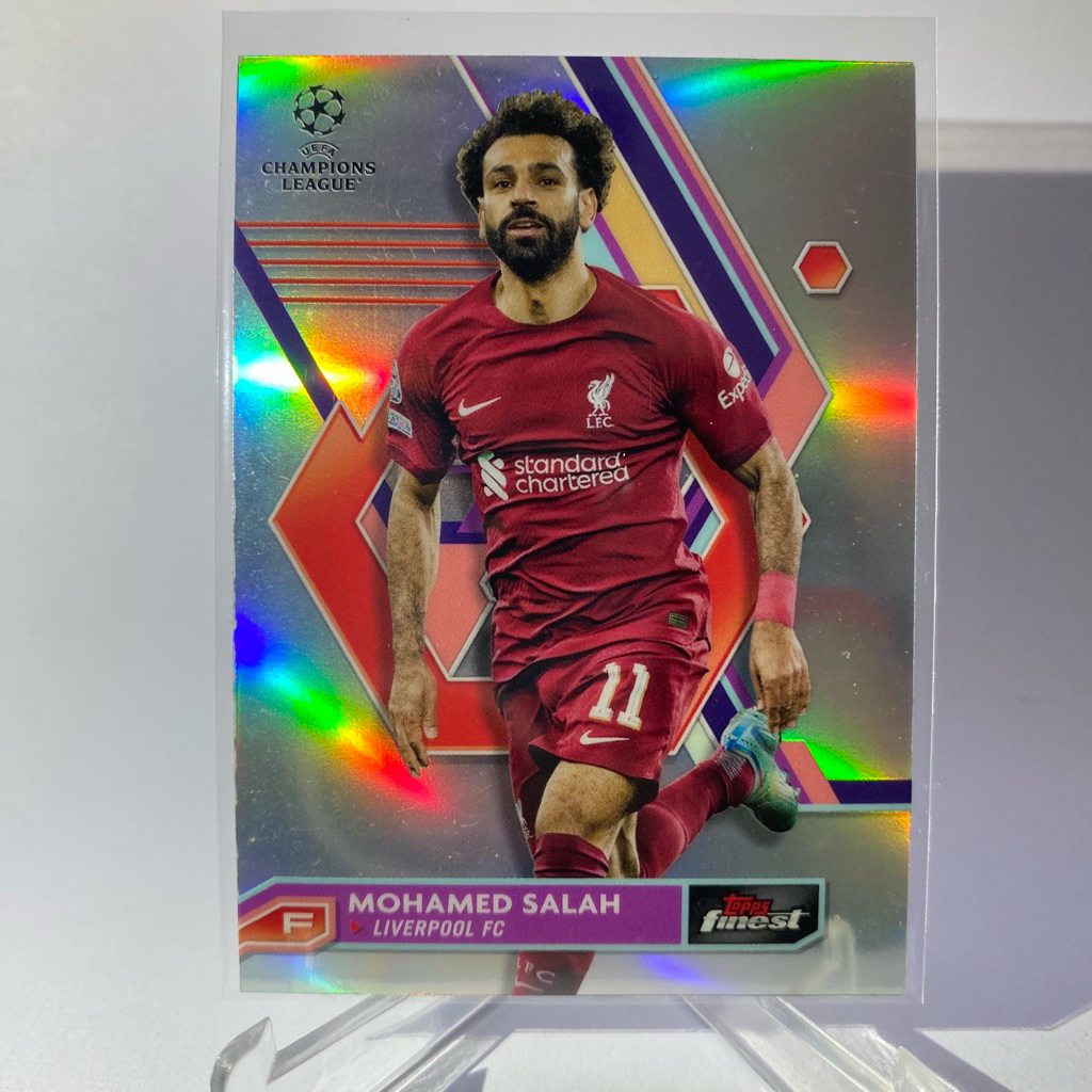 Thẻ bóng đá MOHAMED SALAH (Retractor) LIVERPOOL TOPPS FINEST 2023