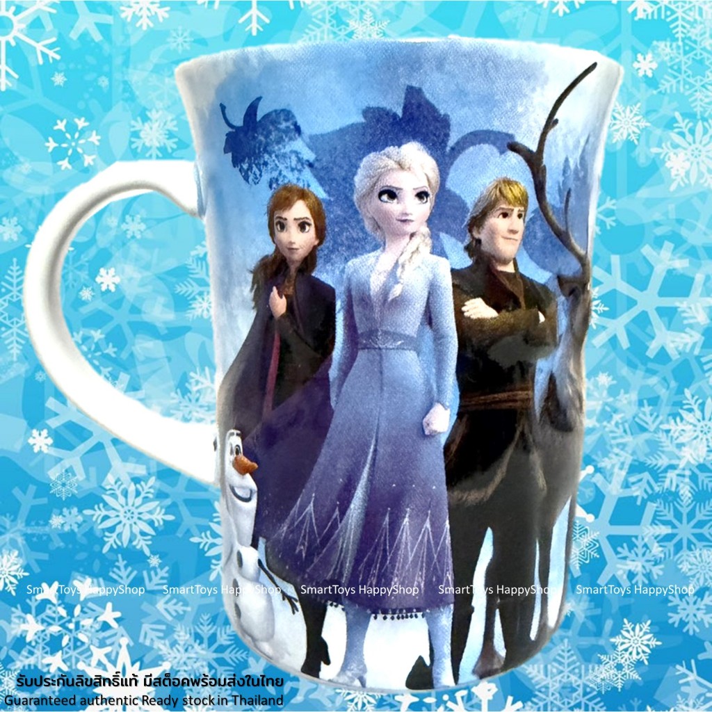 Cốc gốm sứ Disney Authentic Siêu dễ thương Frozen White Blue Phiên bản giới hạn