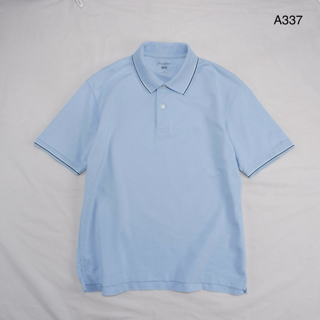 Áo Sơ Mi Polo Nam A337 Uniqlo x JWA Vải Dã Ngoại Màu Xanh Size M Inch