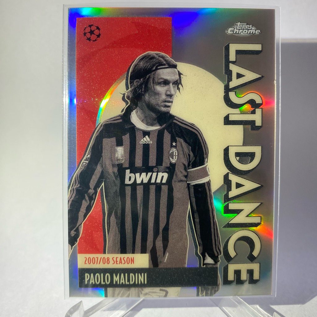 Thẻ bóng đá PAOLO MALDINI AC MILAN CUỐI CÙNG 2007 / 08 GHẾ TOPPS CHROME 2026 LD-11 (Lỗi cạnh phải)