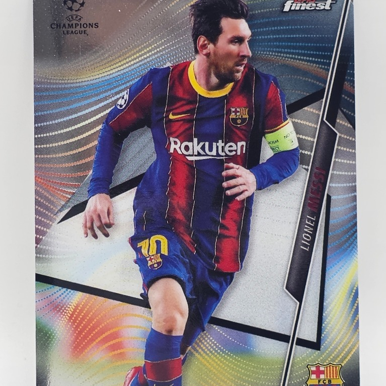 Lionel Messi Topps Finest 2019 / 20 UEFA Champions League 1 Chụp Ảnh Từ Sản Phẩm Thật