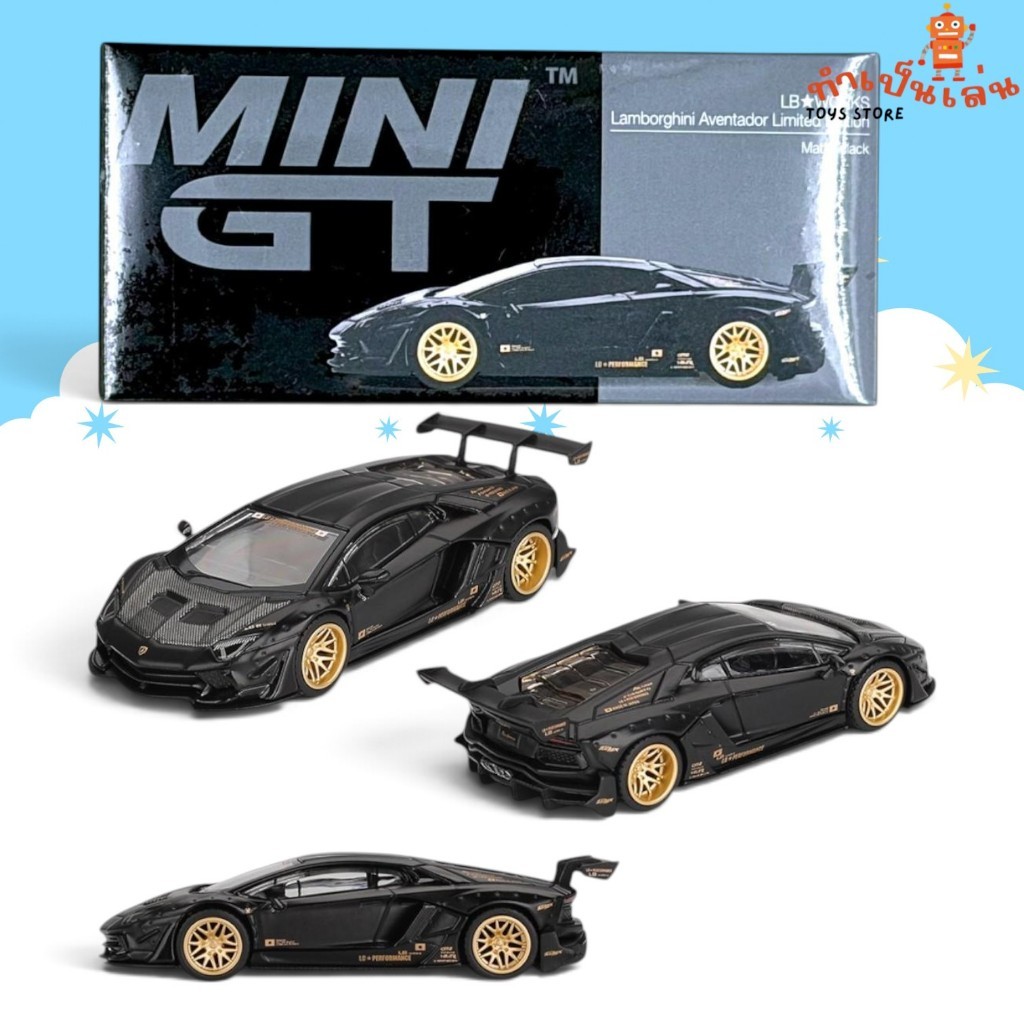Mini GT - LB WORKS Lamborghini Aventador Phiên bản giới hạn Màu đen mờ số 1087