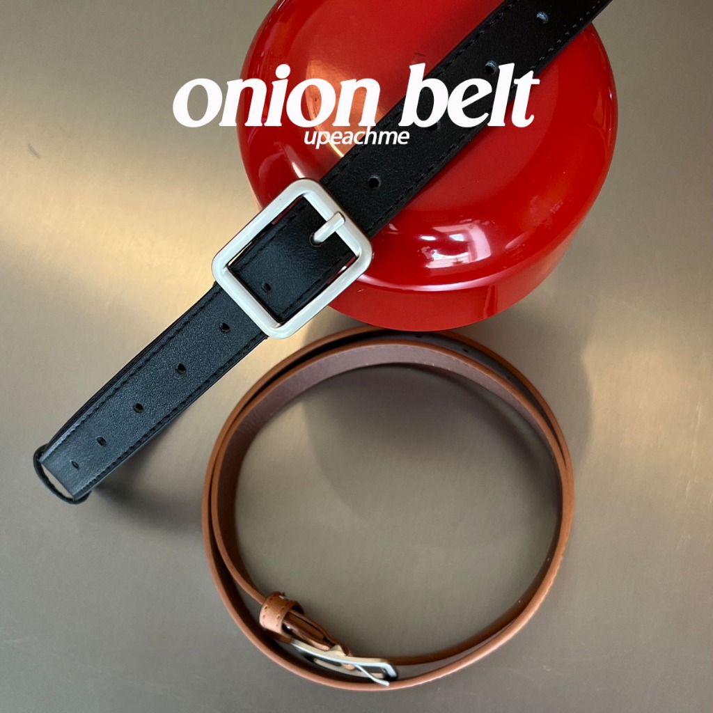 * * Thắt lưng Upeachme-ONION (Eo 26-37) Da kèm phụ kiện bạc Chất liệu cao cấp Vuông