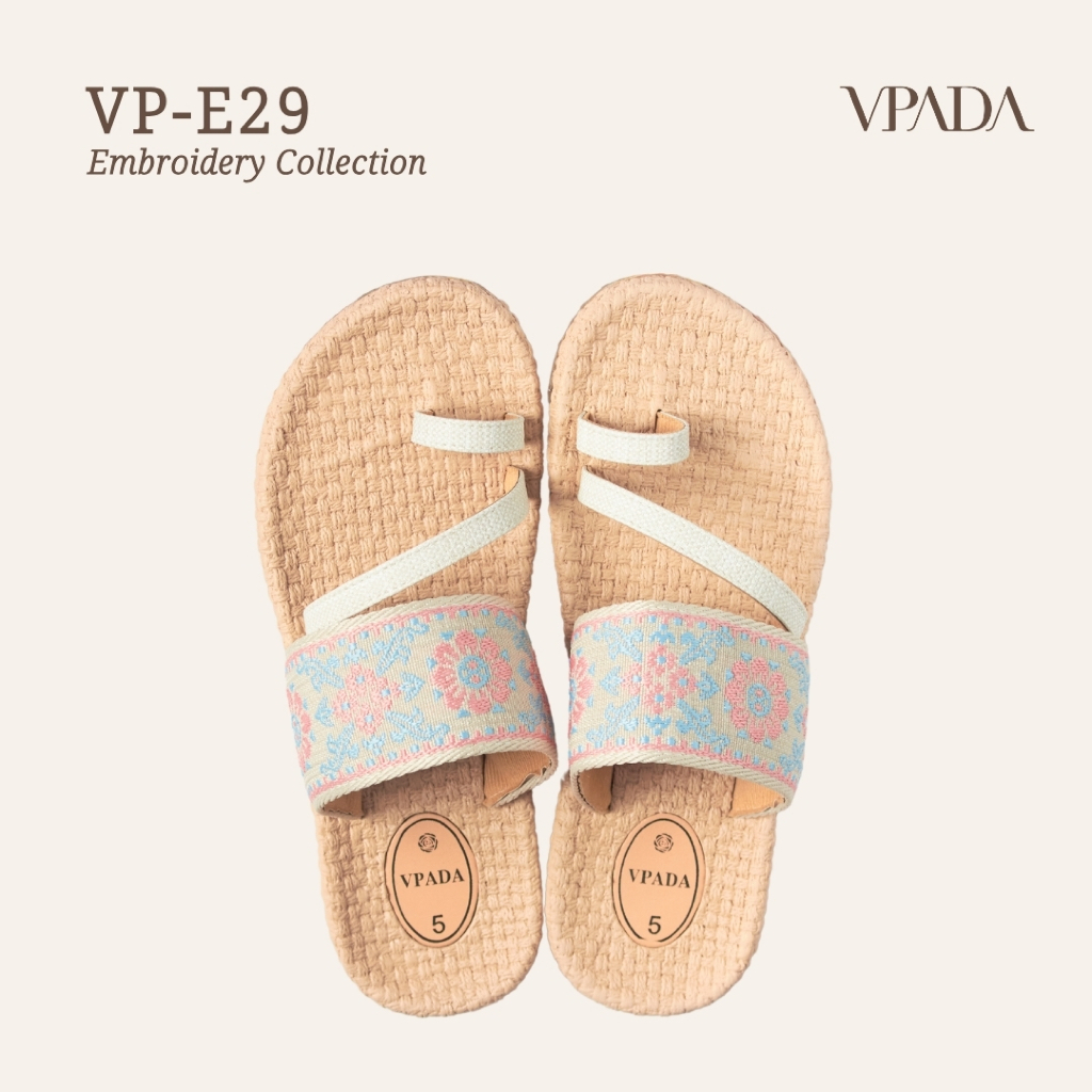 Vpada _ sandal _ VP-E29 Bộ sưu tập thêu Dép đi biển phẳng thời trang