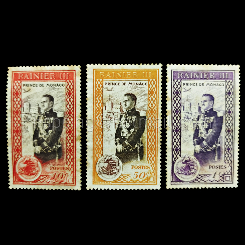 Old Stamps Monaco (Monaco) Set Prince Rainier III 1949-1952 Complete Of 3 (Đã qua sử dụng)