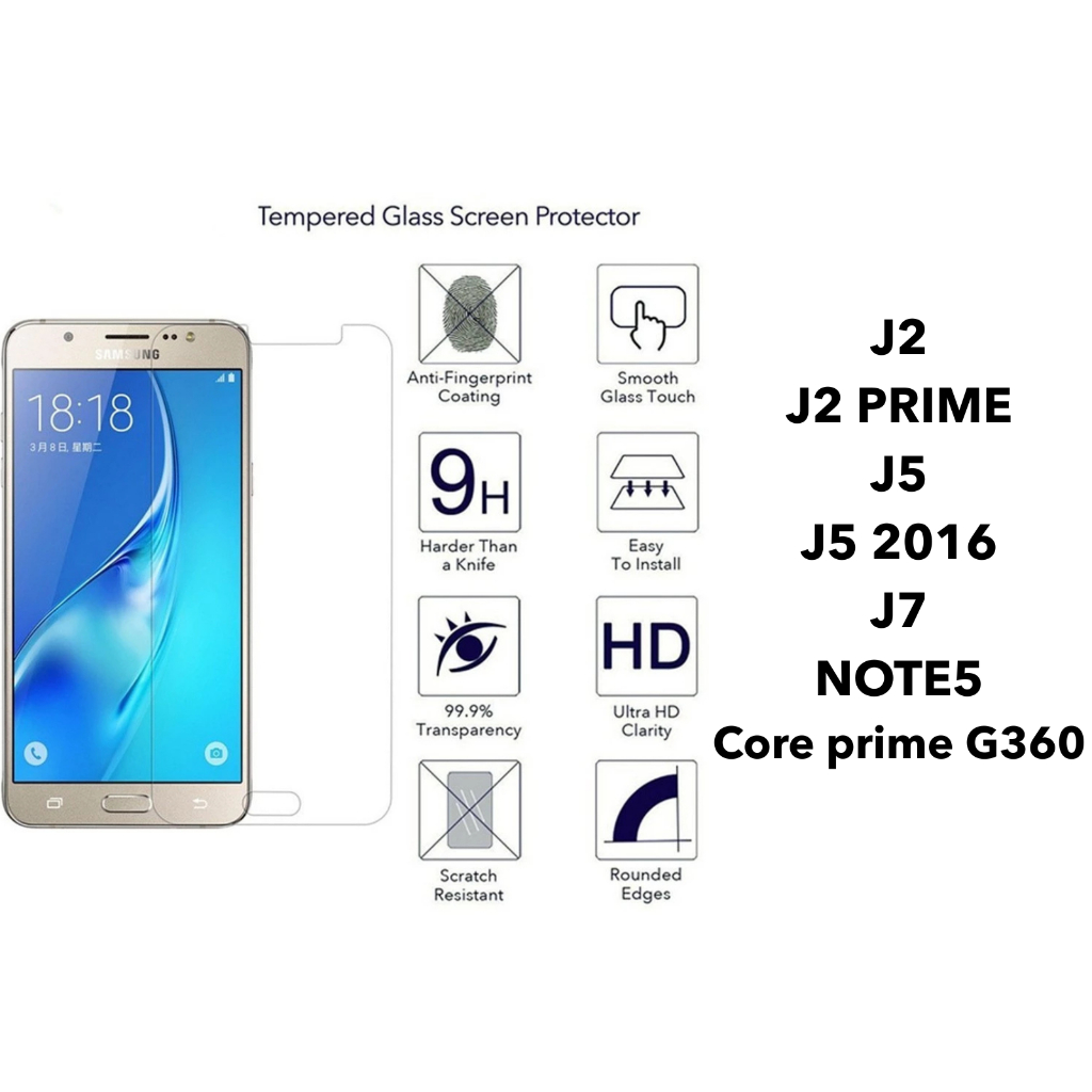 Phim kính trong suốt không toàn màn hình cho Samsung | J2 / J2 Prime / J5 / J5 2016 / J7 / Note 5 / 