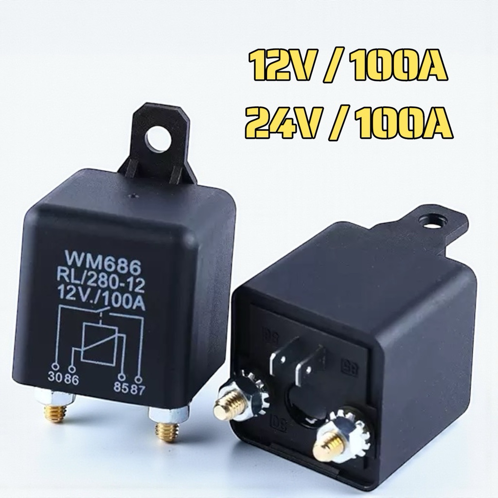 Rơle khởi động 12V / 24V 100A / 200A Đen Bền Đa năng