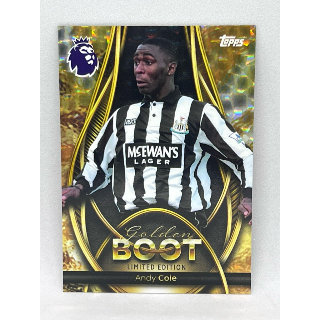 Thẻ bóng đá Topps 2025-2026 Chrome EPL Andy Cole Golden Boot