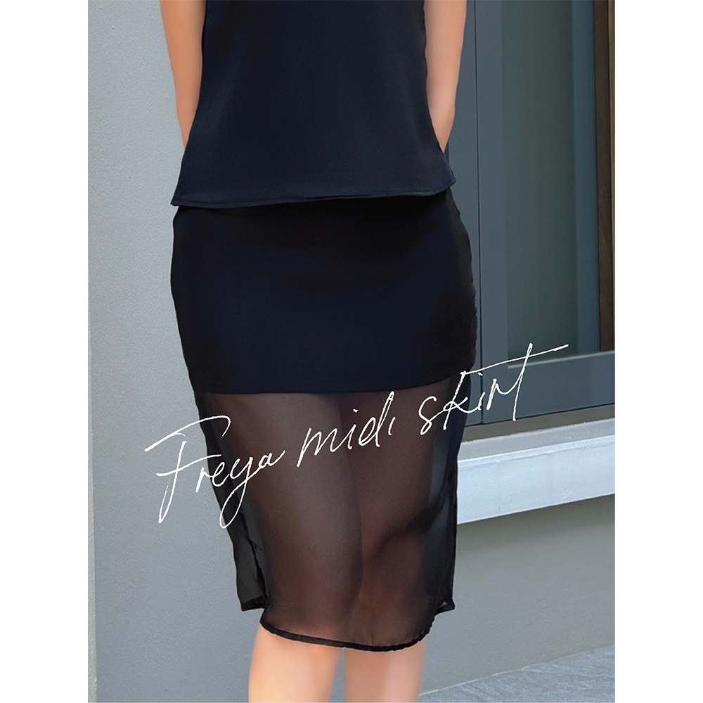 SEASON STUDIO-FREYA MIDI VÁY / Vải voan lụa Satin Lót