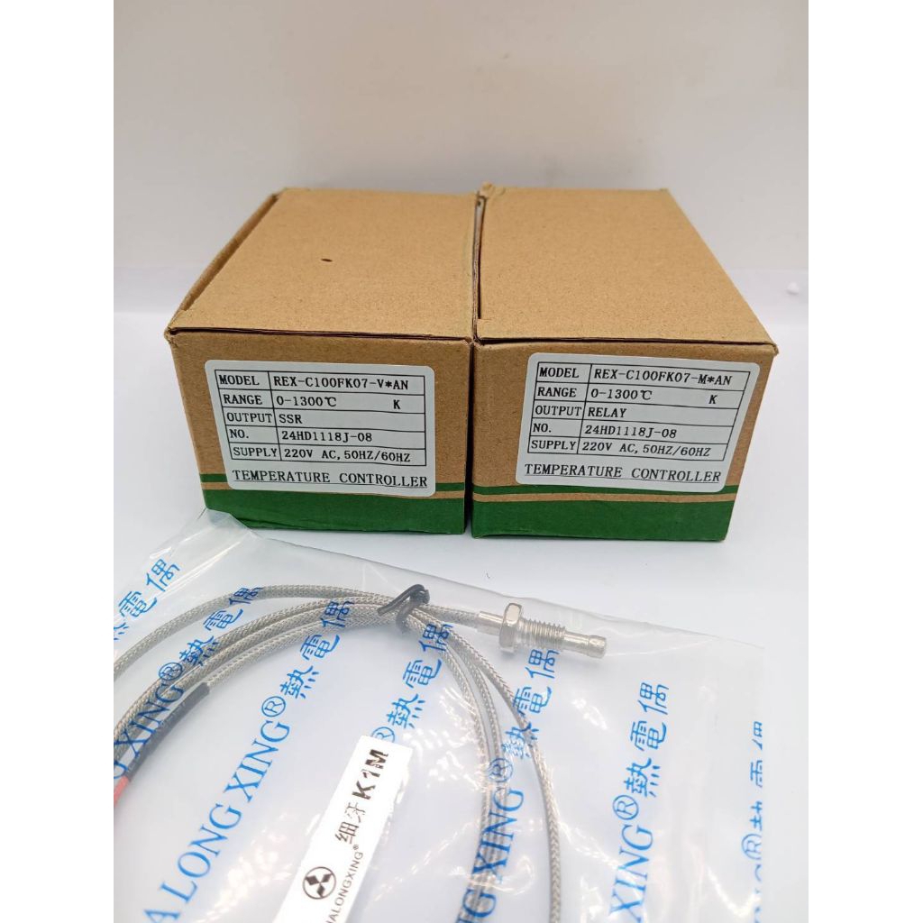 REX-C100. Bộ điều khiển nhiệt độ cáp SSR & RELAY + M6 REX-C100 với cảm biến cặp nhiệt điện loại K 0-