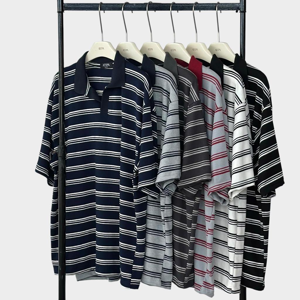 Áo sơ mi sọc Polo cỡ lớn Atipashop-Harvard