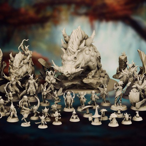 Tales of Grimmwood: Bộ sưu tập: Mô hình bảng trò chơi bằng nhựa thu nhỏ được sản xuất để đặt hàng Dn