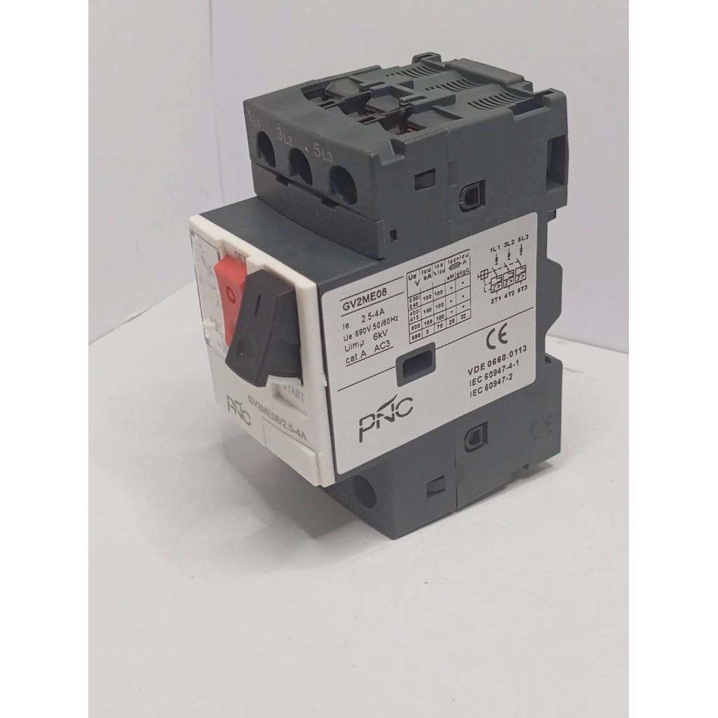 Sản phẩm mới PNC GV2ME08 Là Bộ ngắt mạch động cơ 2.5-4A được sử dụng để bảo vệ.