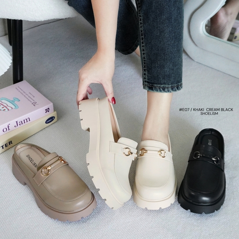 Giày hở mũi (SS E07) Gót dày nhưng sang trọng