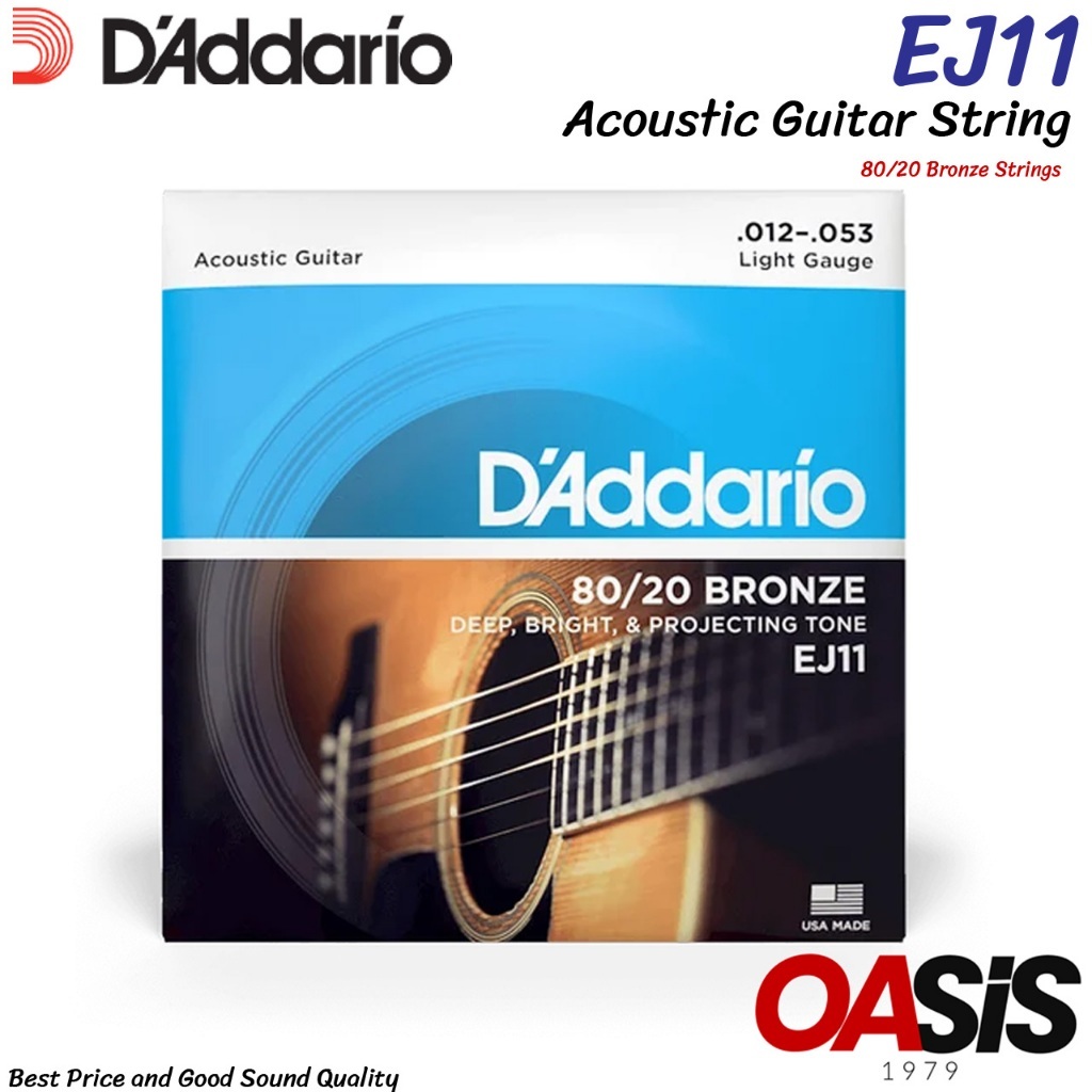 Dây đồng D 'addario EJ10 EJ11 80 / 20 số 10 Hoặc 12 Phủ .010-047 .012-.053